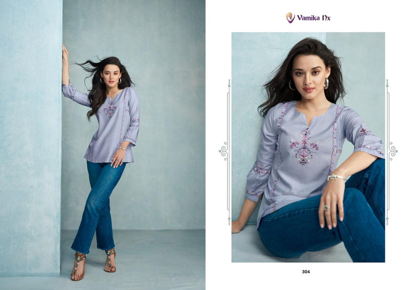 Vamika Nx Jaara Heavy Rayon Embroidery Work Casual Wear Kurti