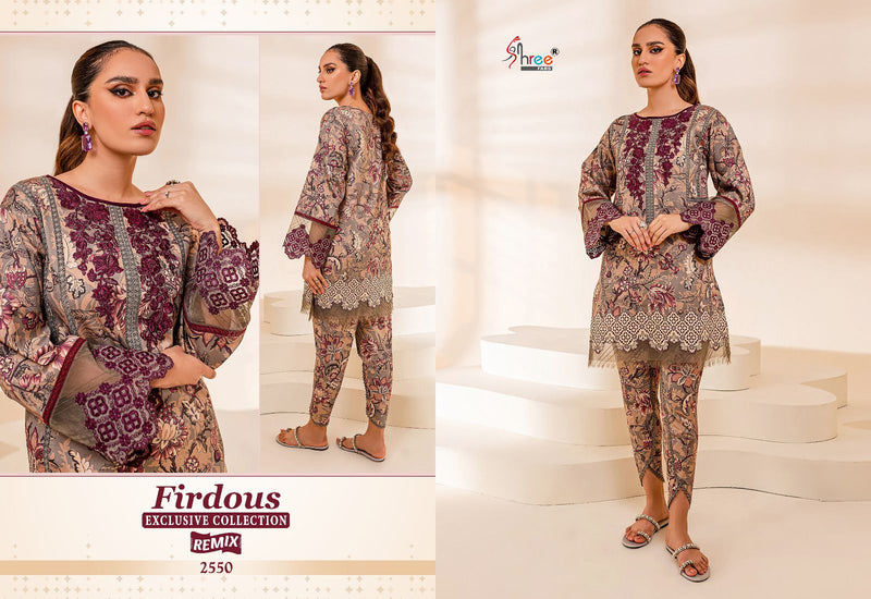 Shree Fabs Firdous Exclusive Collection Remix Pure Cotton Print Exclusive Embroidery Patch Stylish Pakistani Salwar Suit