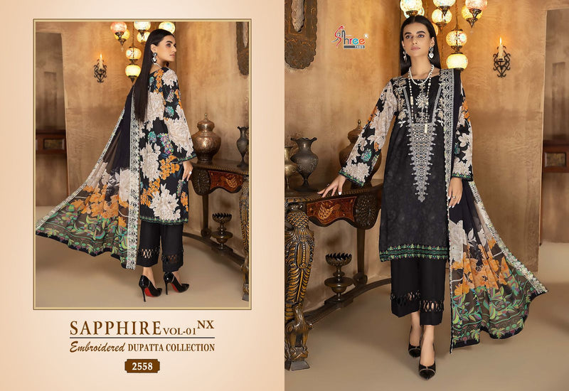 Shree Fabs Sapphire Vol 1 Nx Pure Cotton Print Self Embroidery Designer Pakistani Salwar Kameez