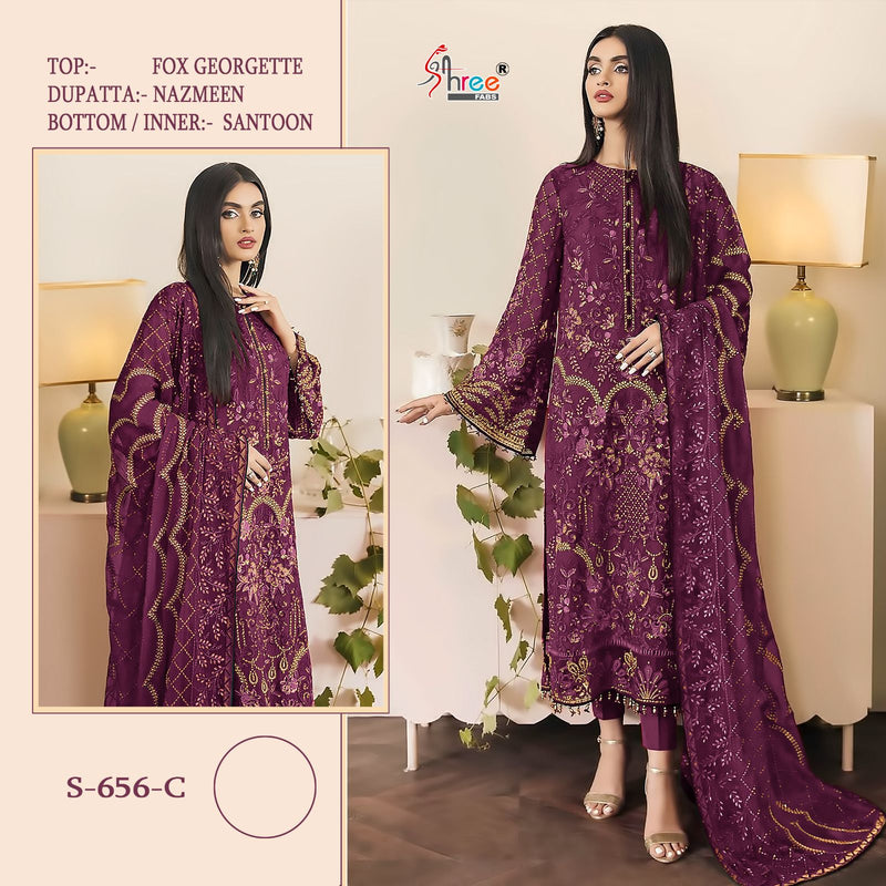 Shree Fabs S 656 Fox Georgette  Embroidery Pakistani Salwar Kameez