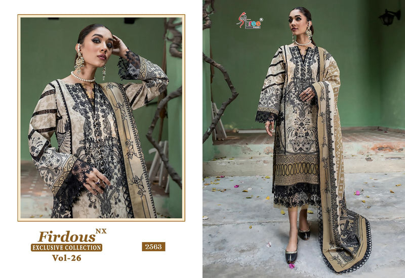 Shree Fabs Frirdous Exclusive Collection Vol 26 NX Pure Cotton Print With Exclusive Patches Work  Pakistani Salwar Suit