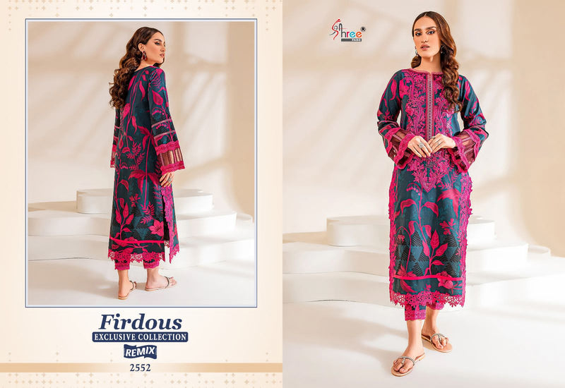 Shree Fabs Firdous Exclusive Collection Remix Pure Cotton Print Exclusive Embroidery Patch Stylish Pakistani Salwar Suit