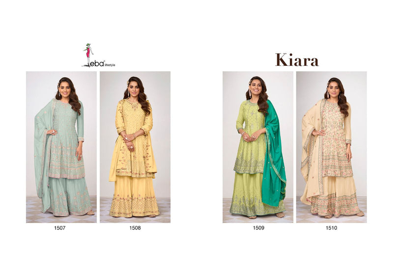 Eba Lifestyle Kiara Heavy Chinon With Embroidery Work Readymade Suit