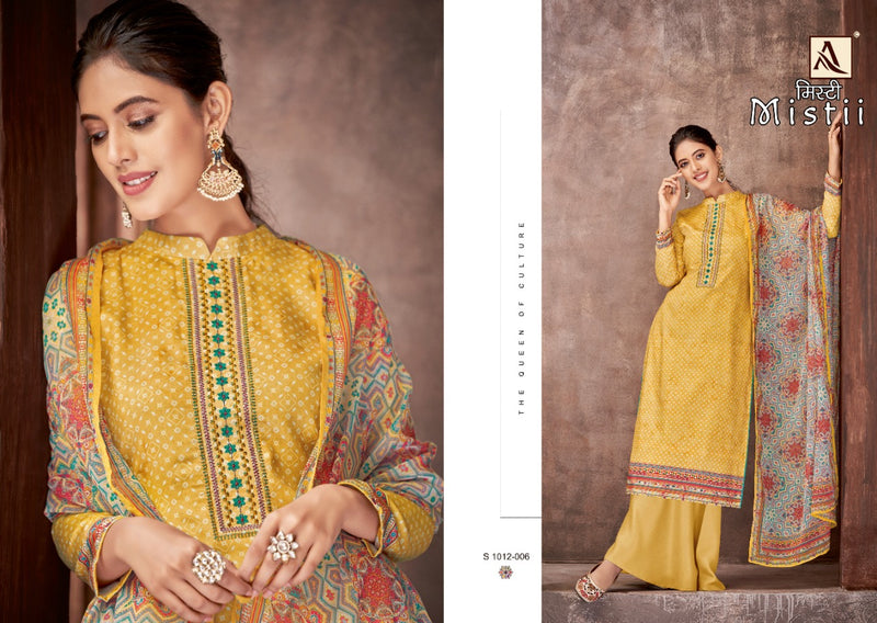 Alok Suit Mistii Pure Jam Cotton With Embroidered Swarovki Diamond Work Salwar Suit