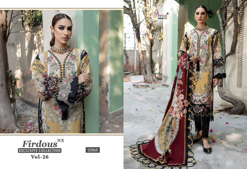 Shree Fabs Frirdous Exclusive Collection Vol 26 NX Pure Cotton Print With Exclusive Patches Work  Pakistani Salwar Suit