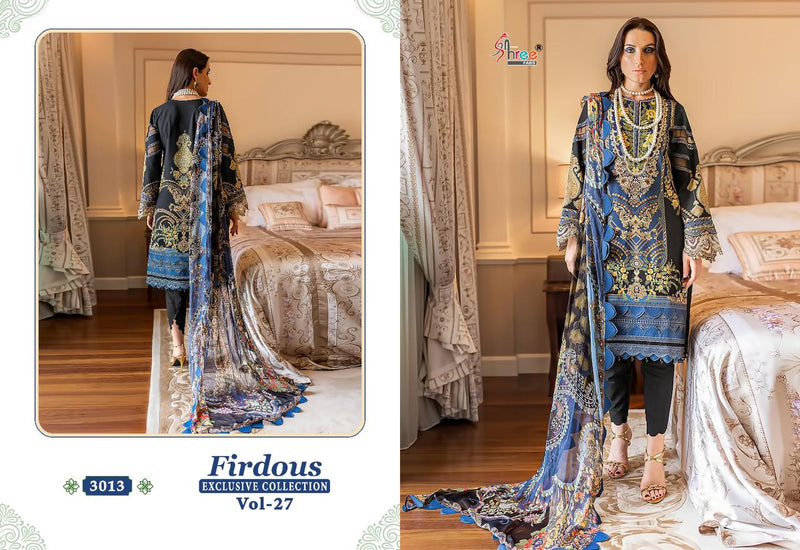 Shree Fabs Firdous Exclusive Collection Remix Cotton Chiffon Salwar Suit  Catalog 5 Pcs 