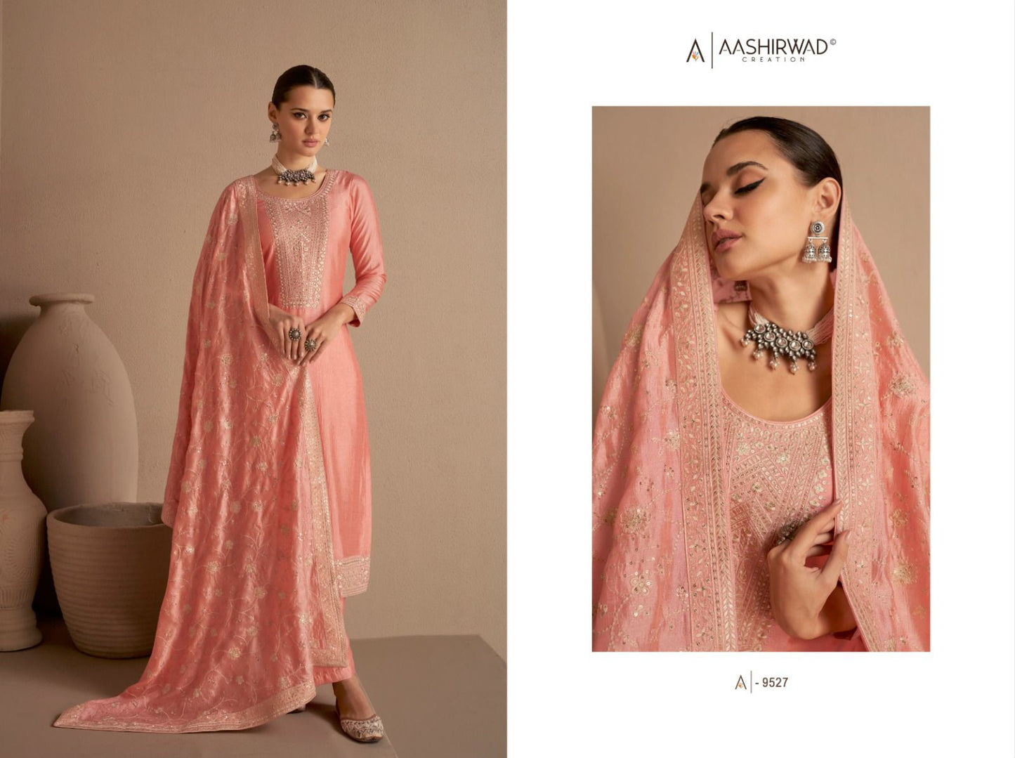 Aashirwad Creation Dhaga Premium Silk Santoon Fancy Designer Partywear Salwar Kameez