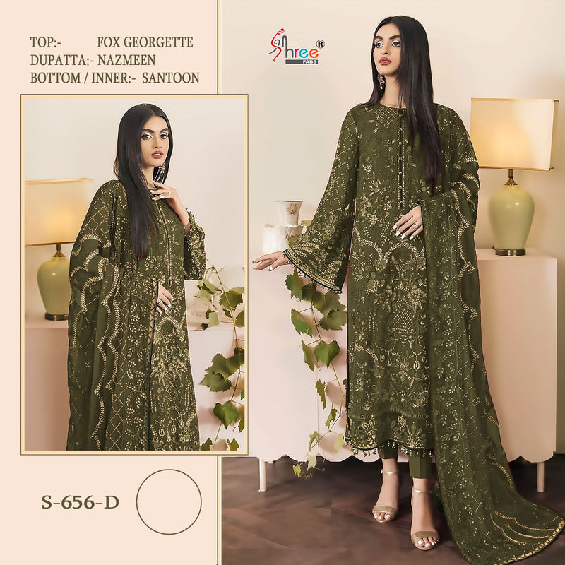 Shree Fabs S 656 Fox Georgette  Embroidery Pakistani Salwar Kameez