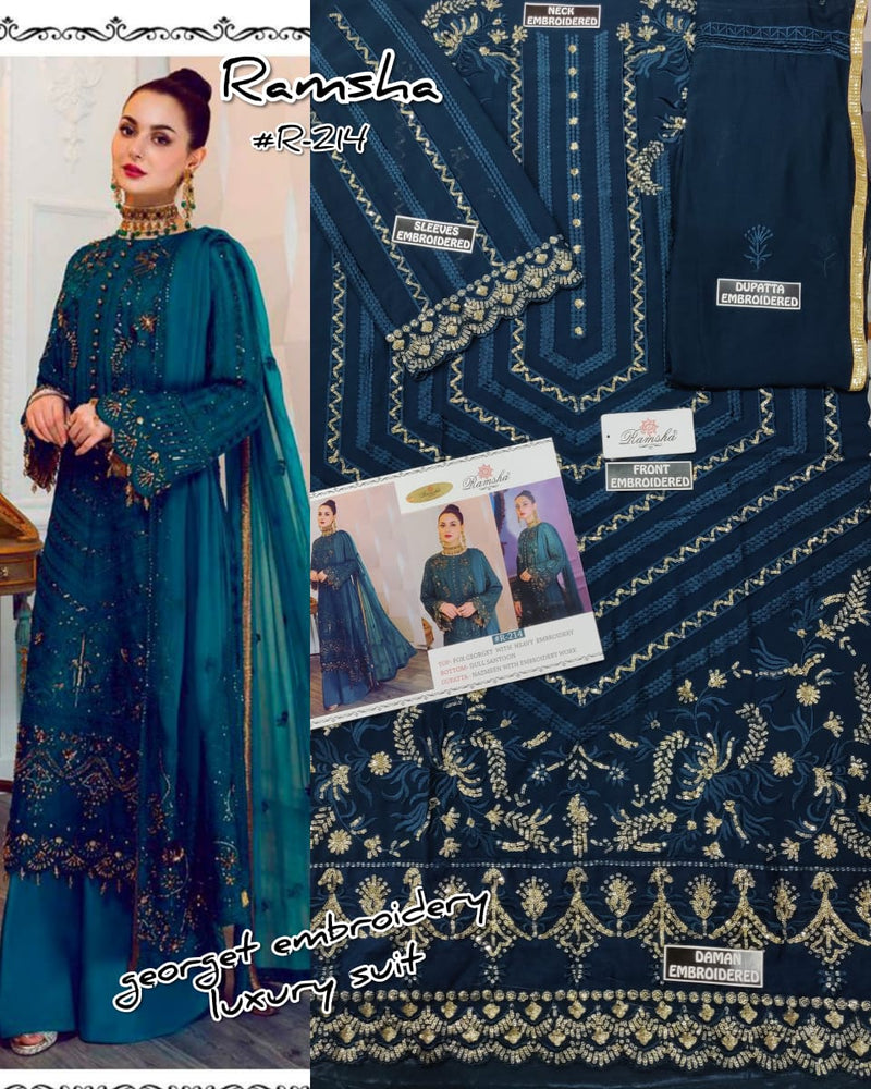 Ramsha R 214 Georgette Stylish Designer Salwar Kameez