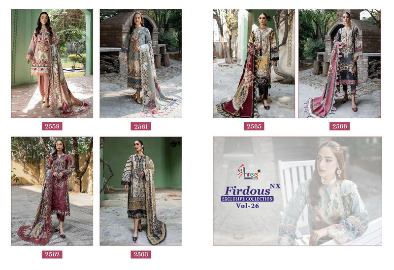 Shree Fabs Frirdous Exclusive Collection Vol 26 NX Pure Cotton Print With Exclusive Patches Work  Pakistani Salwar Suit