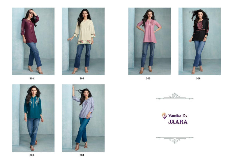 Vamika Nx Jaara Heavy Rayon Embroidery Work Casual Wear Kurti