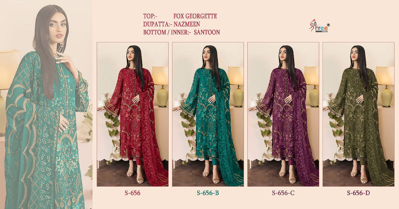 Shree Fabs S 656 Fox Georgette  Embroidery Pakistani Salwar Kameez