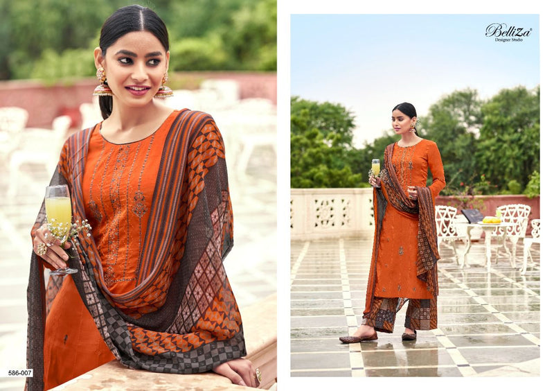 Belliza Designer Studio Aadhya Jam Cotton Festive Wear Patiala Style Salwar Suits With Embroidery Work