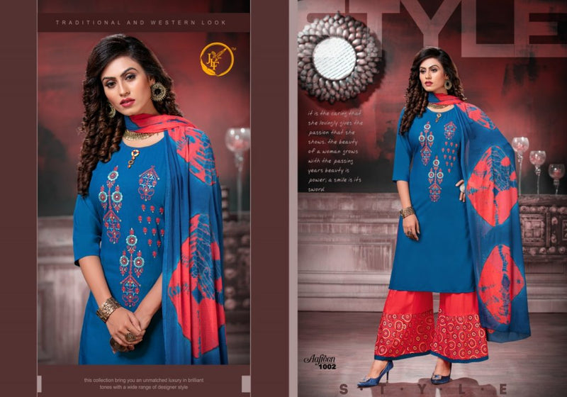 Jlf Presents Aafreen Rayon With Heavy Embroidery Work Stylish Designer Party Wear Fancy Kurti