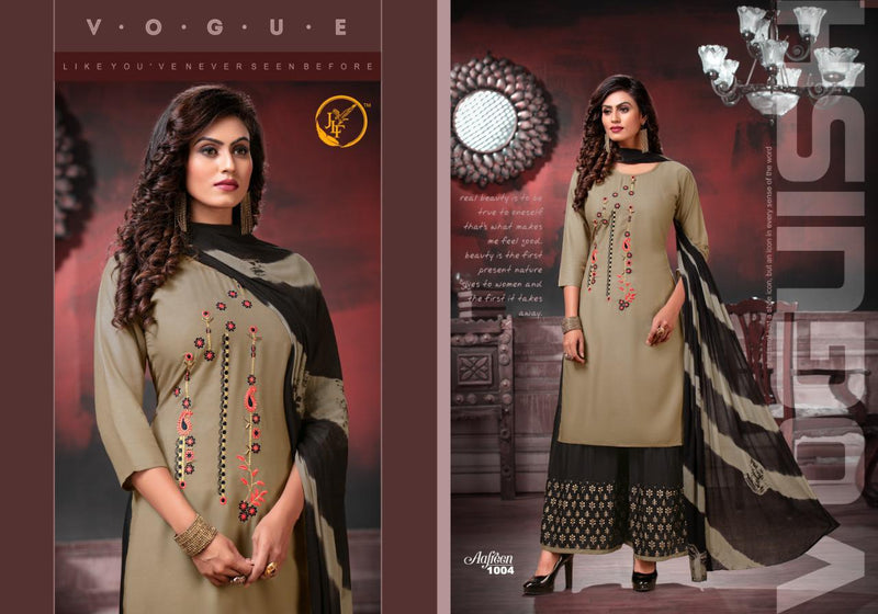 Jlf Presents Aafreen Rayon With Heavy Embroidery Work Stylish Designer Party Wear Fancy Kurti