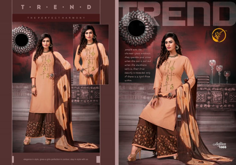 Jlf Presents Aafreen Rayon With Heavy Embroidery Work Stylish Designer Party Wear Fancy Kurti