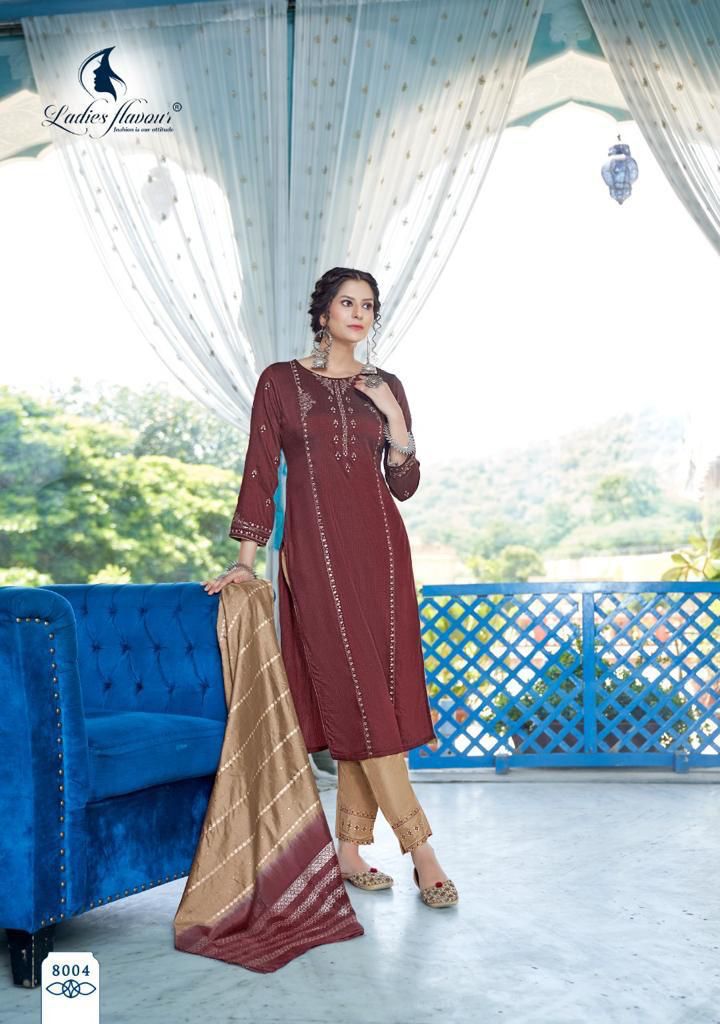 Ladies Aarohi Vol 8 Heavy Chinon With Embroidery Sequnce Work Stylish Designer Casual Wear Fancy Kurti