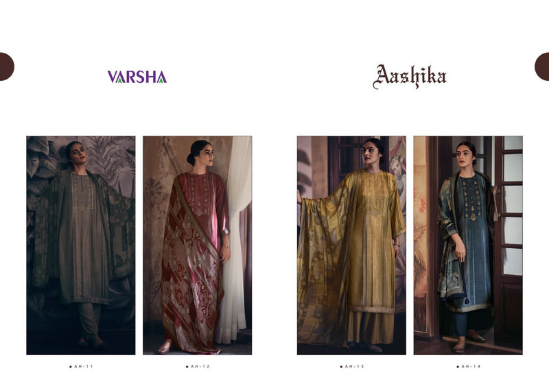 Varsha Aashika Silk Printed With Hand Work Stylish Designer Party Wear Salwar Kameez