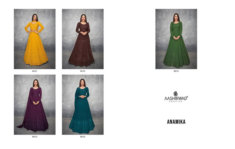 Aashirwad Creation Anamika Georgette Designer Readymade Salwar Suits