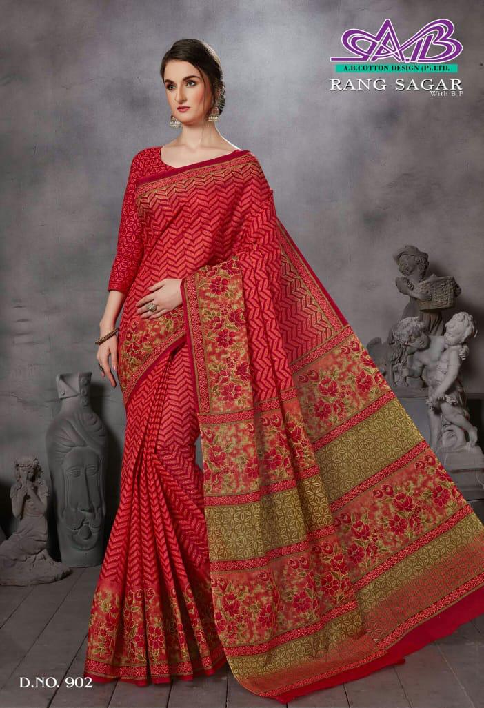 A B Cotton Rang Sagar Mulmul Cotton Quality Fency Saree