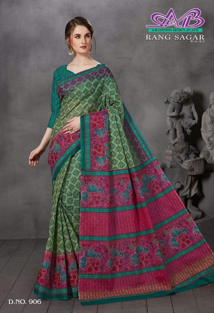 A B Cotton Rang Sagar Mulmul Cotton Quality Fency Saree