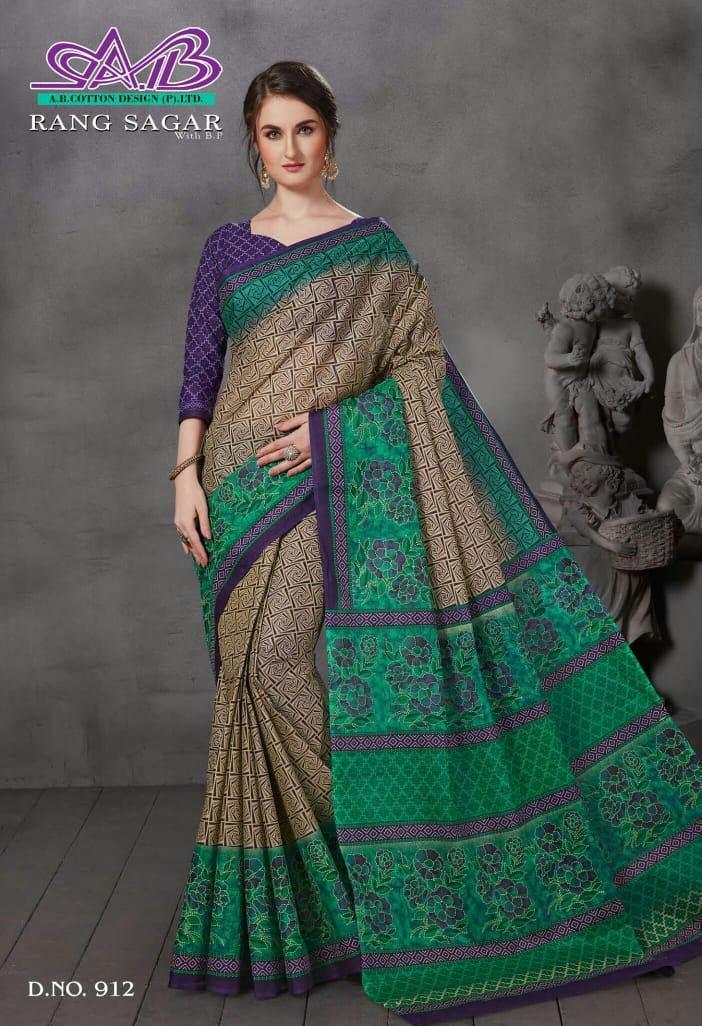 A B Cotton Rang Sagar Mulmul Cotton Quality Fency Saree