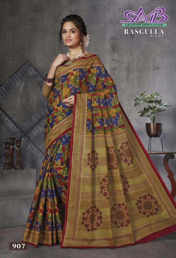 A B Cotton Rasgulla Mulmul Cotton Heavy Quality Fency Designer Saree