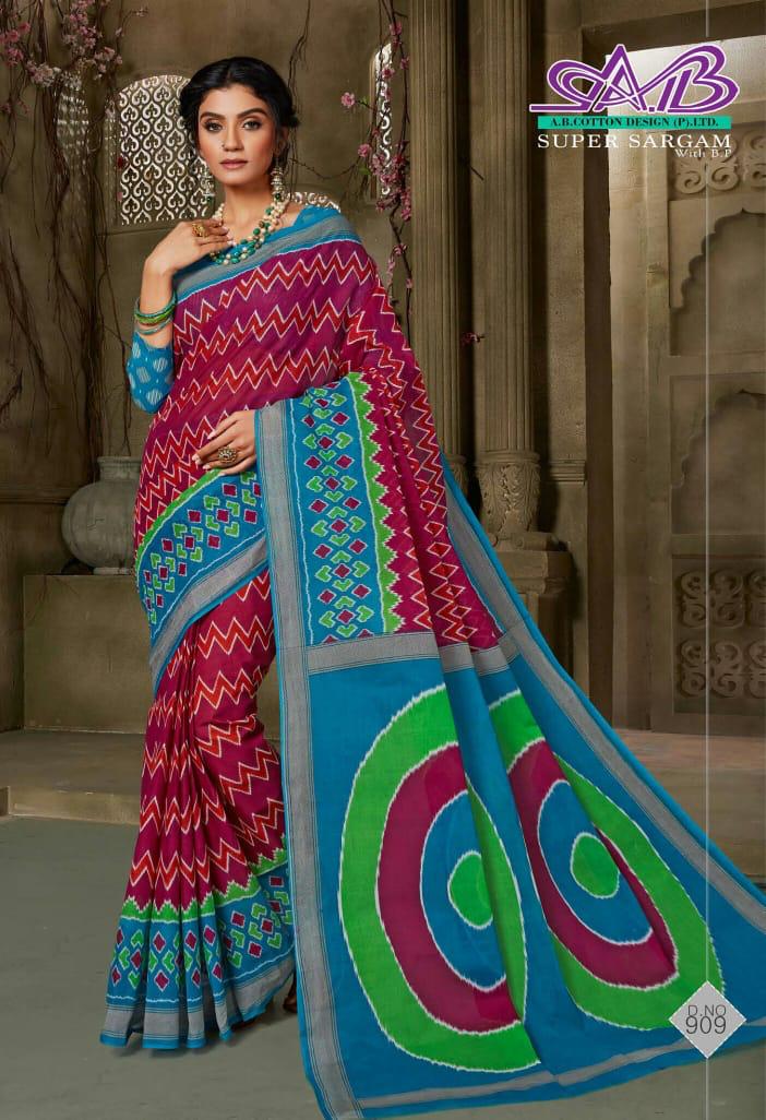 A B Cotton Super Sargam  Mulmul Cotton Quality Fency Saree