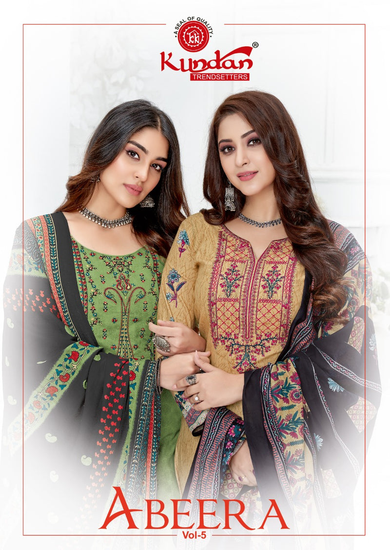 Kundan Tex Abeera Vol 5 Pure Cotton With Heavy Embroidery Work Stylish Designer Casual Wear Salwar Kameez