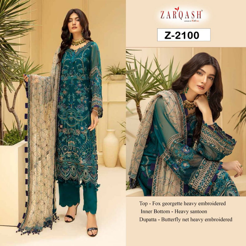 Zarqash Adan Tesoro Georgette Pakistani Style Designer Wedding Wear Salwar Kameez