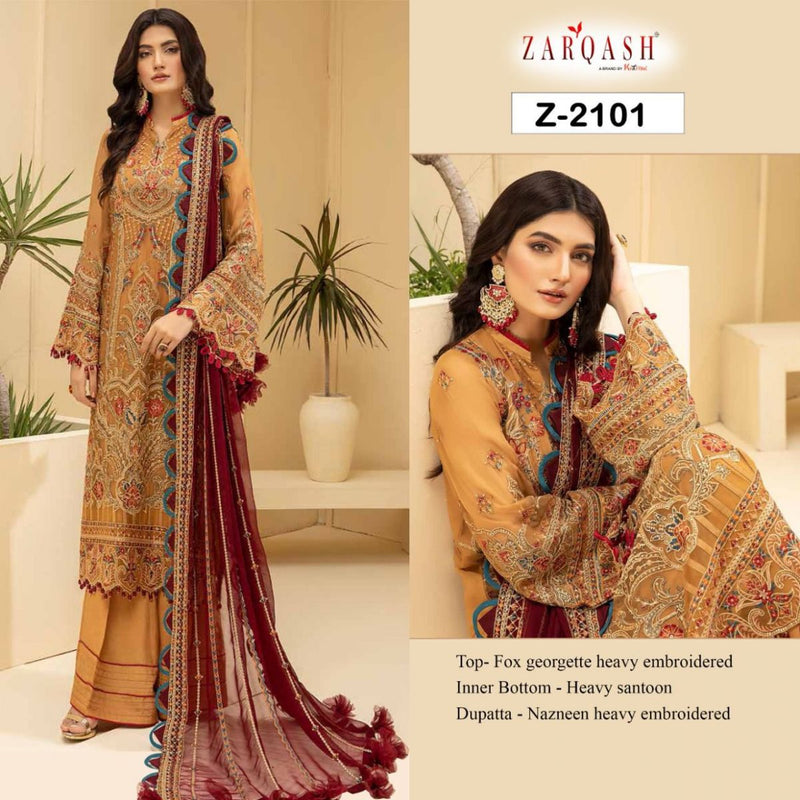 Zarqash Adan Tesoro Georgette Pakistani Style Designer Wedding Wear Salwar Kameez