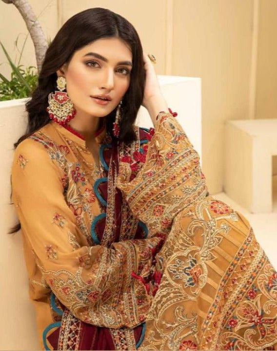 Zarqash Adan Tesoro Georgette Pakistani Style Designer Wedding Wear Salwar Kameez