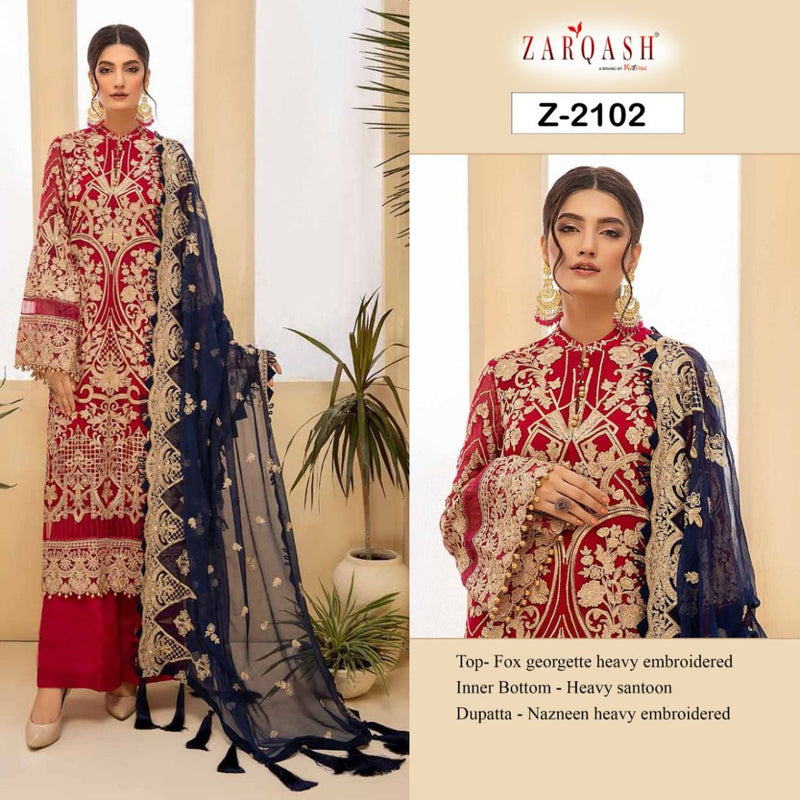 Zarqash Adan Tesoro Georgette Pakistani Style Designer Wedding Wear Salwar Kameez