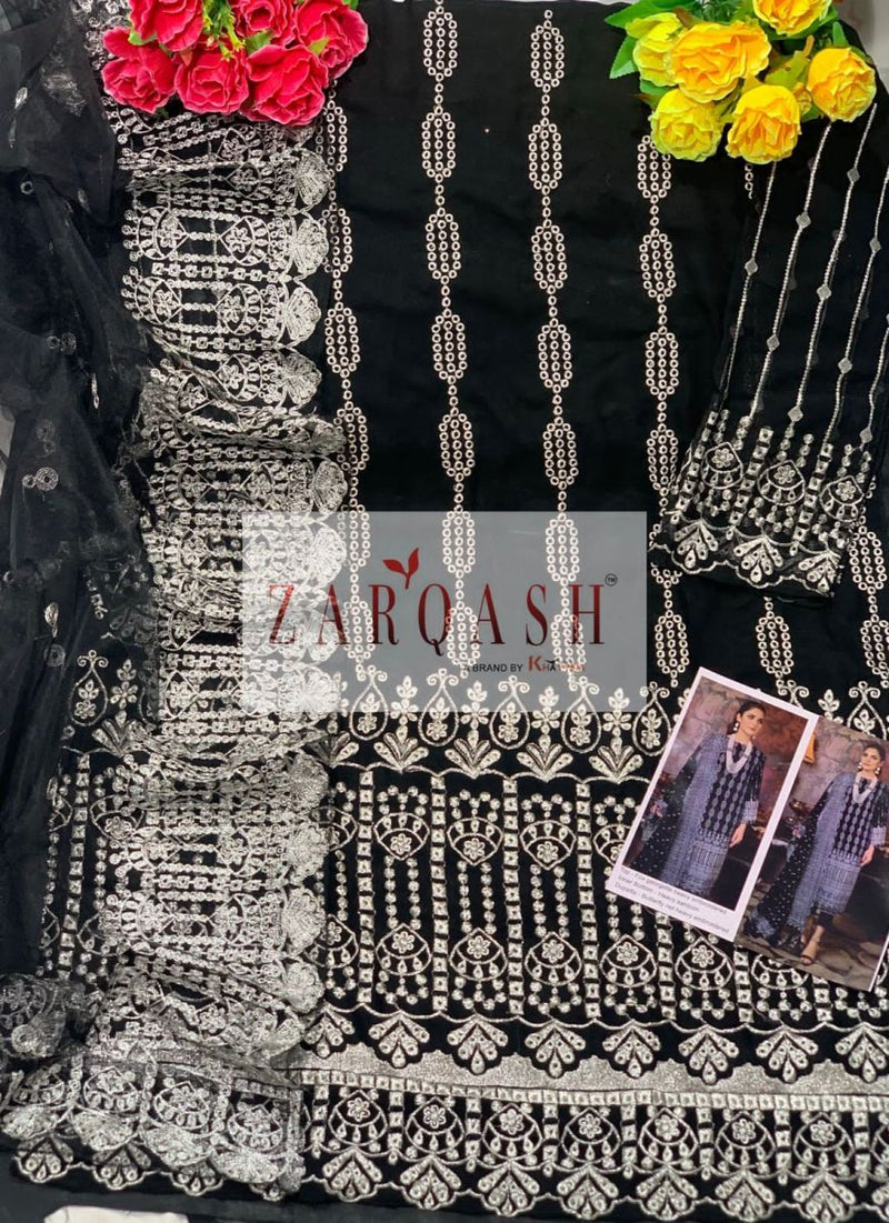 Zarqash Adans Libas Vol 2 Fox Georgette Heavy Pakistani Style Designer Salwar Kameez