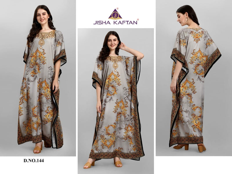 Jelite Jisha Kaftan Afreen Vol 6 Polyester Crepe Printed Stylish Fancy Kaftans