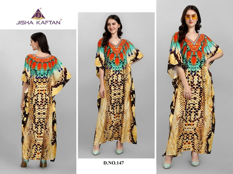 Jelite Jisha Kaftan Afreen Vol 6 Polyester Crepe Printed Stylish Fancy Kaftans