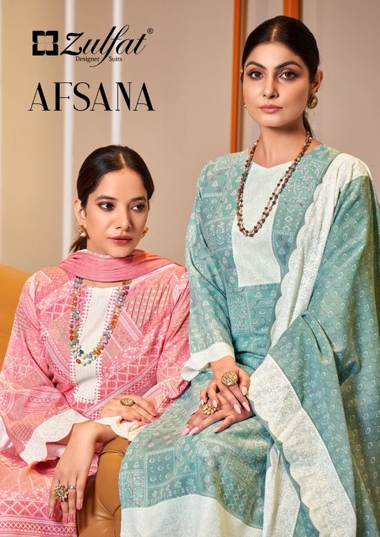 Zulfat Designer Suits Afsana Pure Cotton Exclusive Designer Printed Designer Salwar Kameez