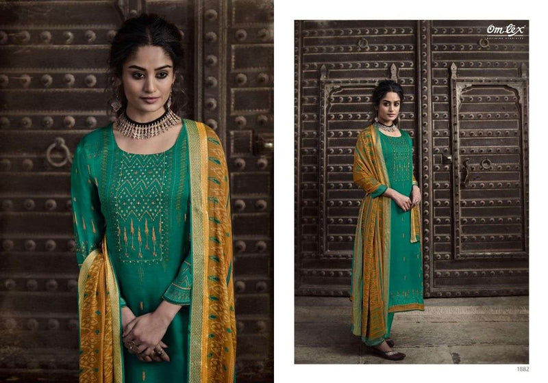 Omtex Present Ah Lam Organza Satin Silk Party Wear Salwar Suits With Digital Print