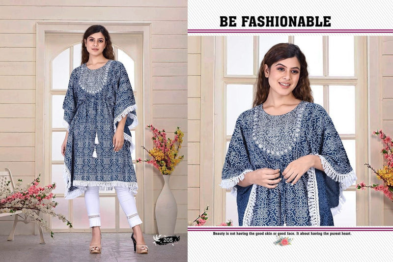 Beauty Queen Airy Vol 1 Rayon Fancy Stylish Kaftan With Bandhani Print