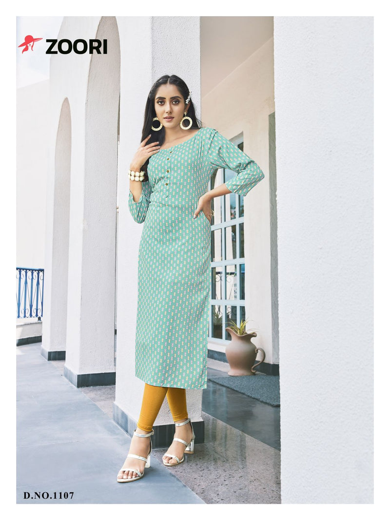 Zoori Akshara Vol 18 Rayon Stylish Designer Festive Wear Fancy Kurti