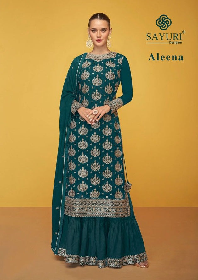 Sayuri Designer Aleena Georgette Heavy Embroidery Work Designer Partywear Kurti