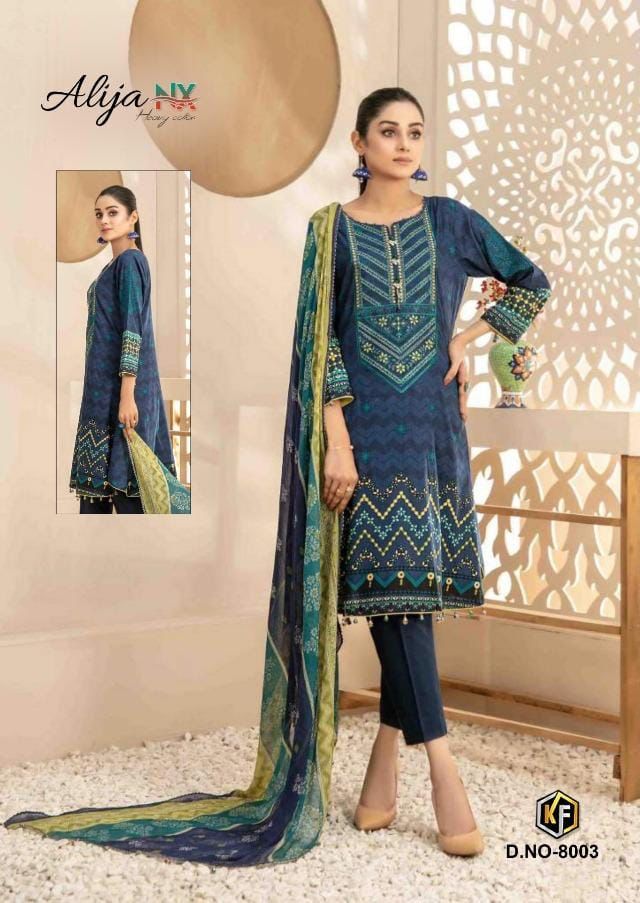 Keval Fabs Alija Nx Pure Cotton With Fancy Printed Work Stylish Designer Party wear Salwar Kameez