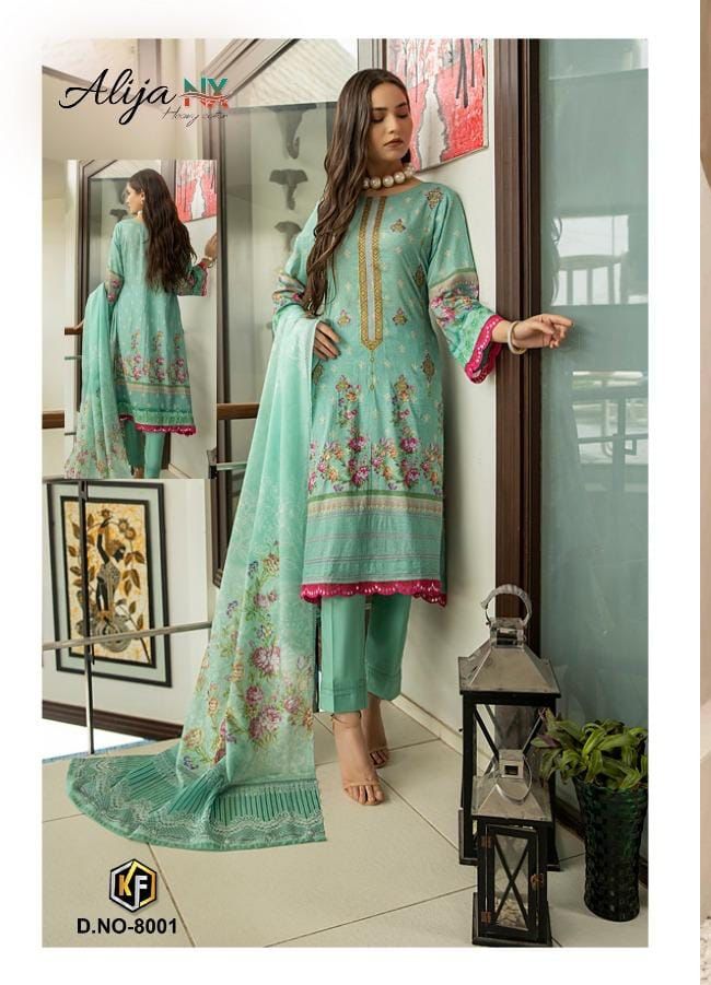 Keval Fabs Alija Nx Pure Cotton With Fancy Printed Work Stylish Designer Party wear Salwar Kameez