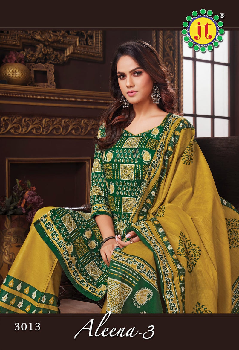 Jt Aleena Vol 3 Pure Cotton Printed Festive Wear Salwar Suits