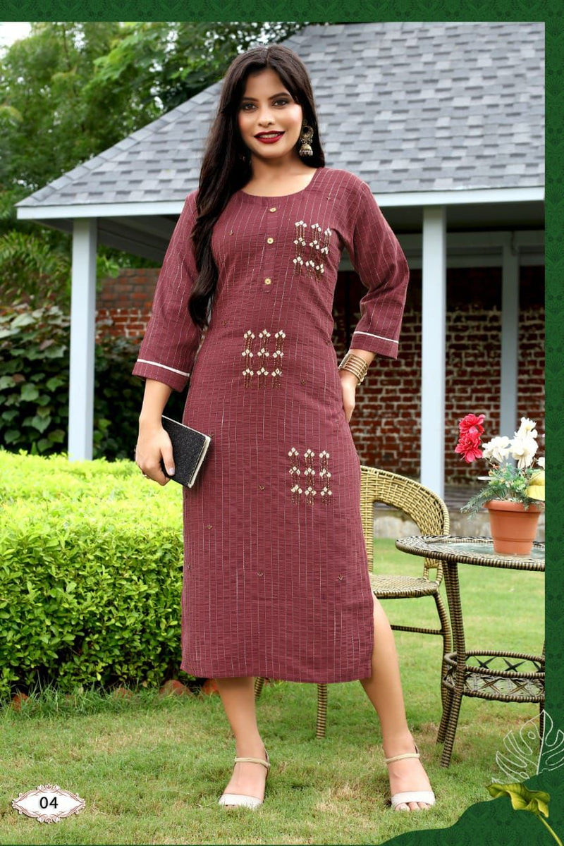 Riya Alisha Rayon With Hand Work Stylish Designer Fancy Casual Look Kurti