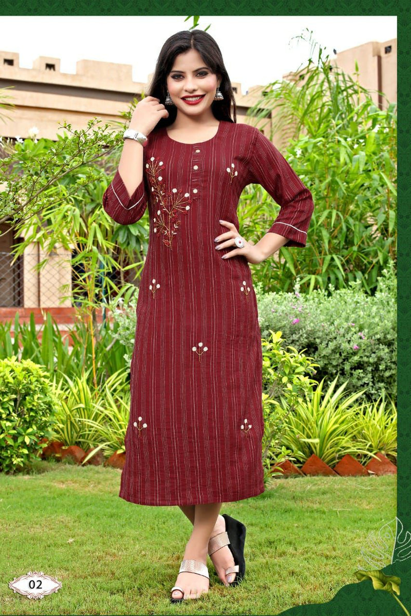 Riya Alisha Rayon With Hand Work Stylish Designer Fancy Casual Look Kurti