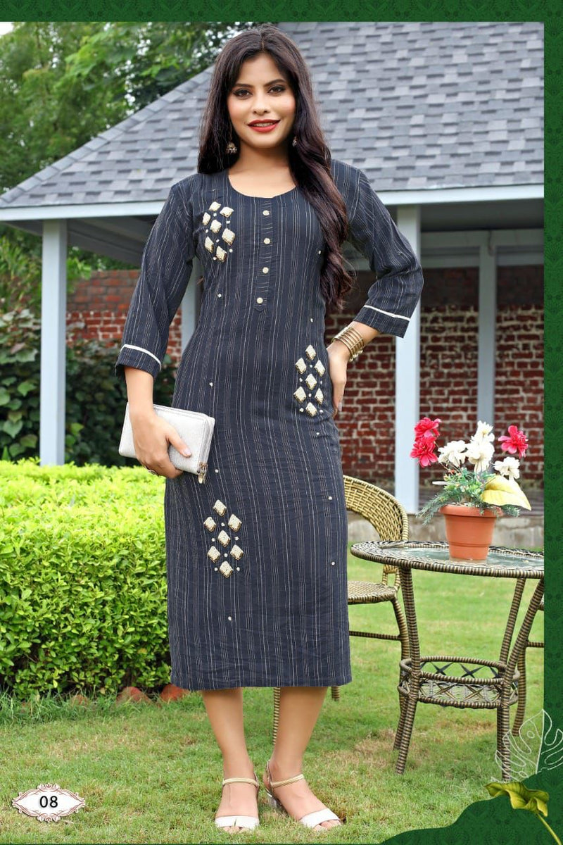 Riya Alisha Rayon With Hand Work Stylish Designer Fancy Casual Look Kurti