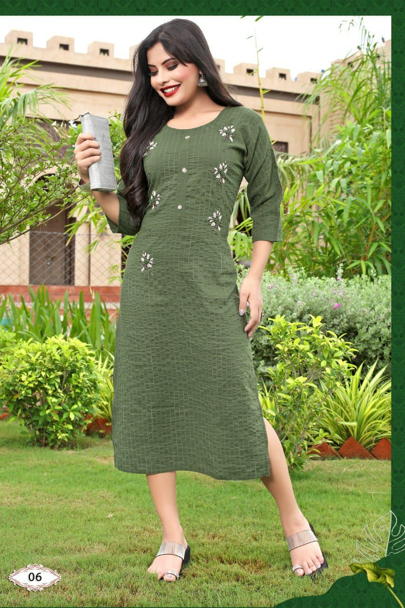 Riya Alisha Rayon With Hand Work Stylish Designer Fancy Casual Look Kurti