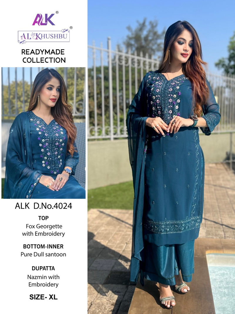 Al Khushbu Dno 4024 Georgette With Heavy Beautiful Work Stylish Designer Party Wear Fancy Kurti