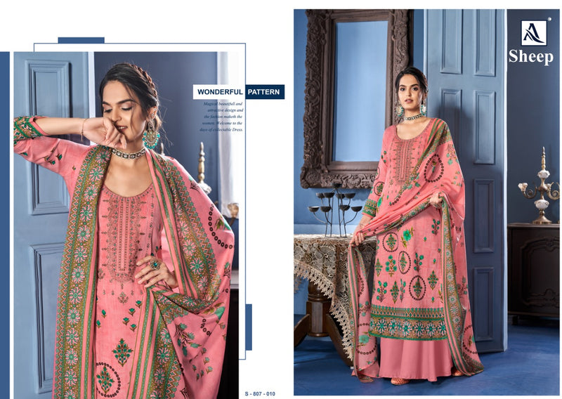 Alok Suits Sheep Jam Cotton Designer Party Wear Embroidered Salwar Kameez With Digital Print